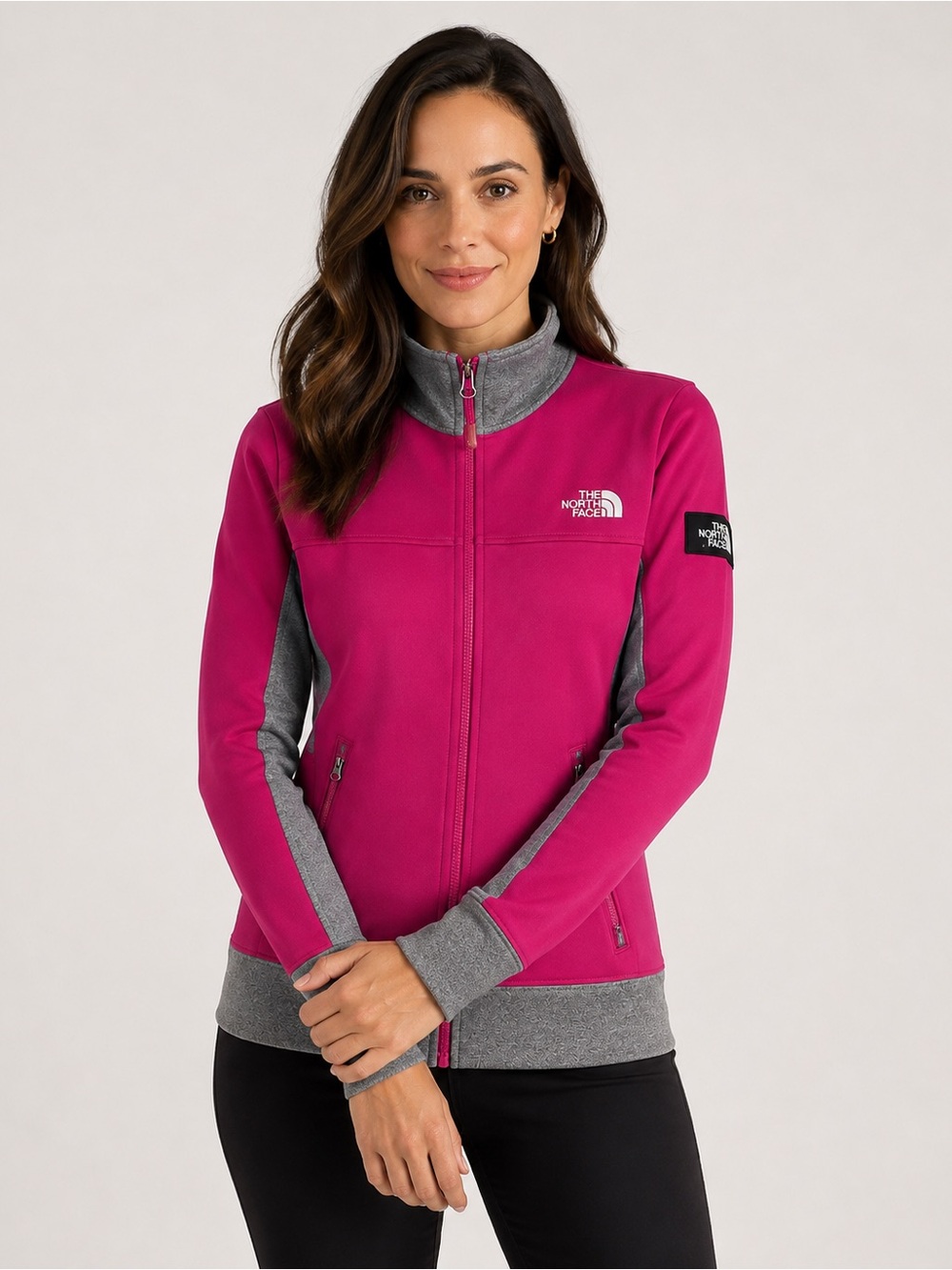 The North Face Women’s Pink Grey Full Zip Athletic Jacket Size Medium